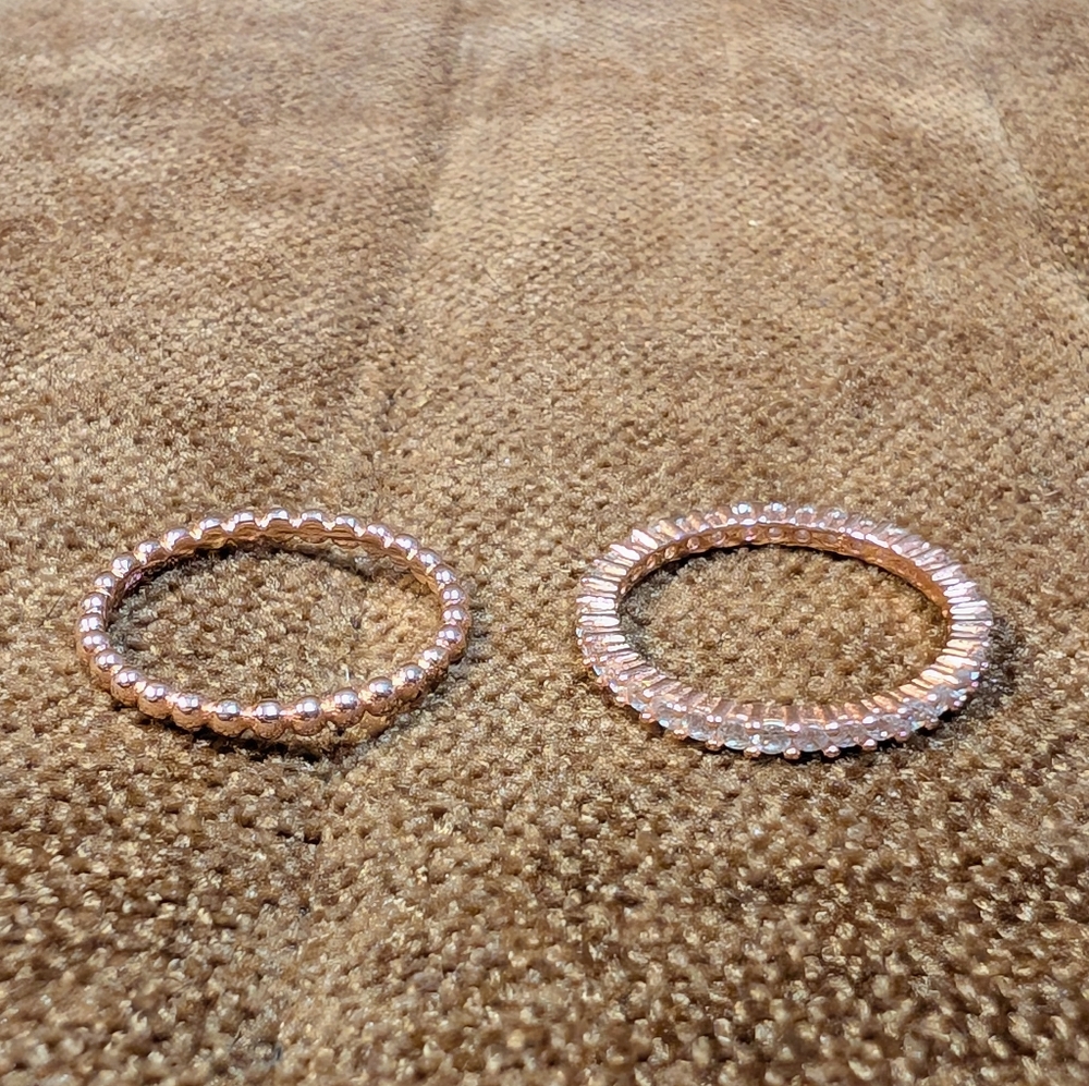 Rose Gold Over 925 Stackable Ring Set - Picture 5 of 7